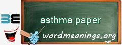 WordMeaning blackboard for asthma paper